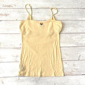 Women’s XL Rainbow Heart Ribbed Knit Spaghetti Strap Tank Top Shirt X Large